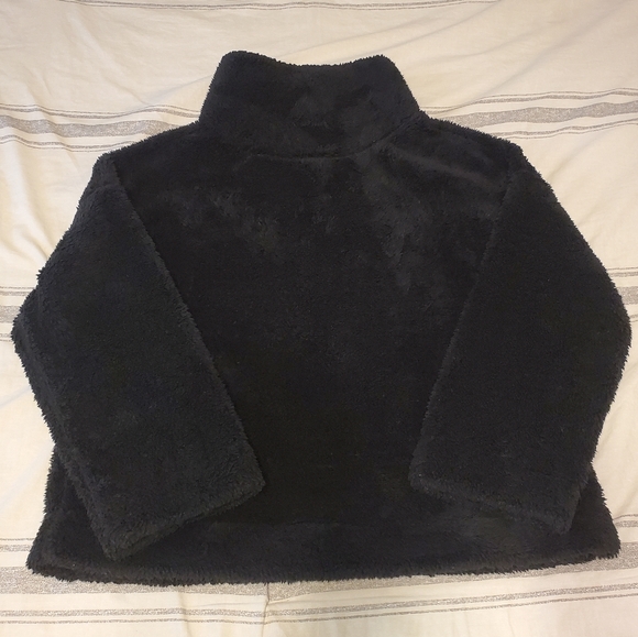 GapBody Shepra Pullover Mock Neck Black Cozy Lounge Plush Soft Boxy SZ:L - Picture 1 of 7